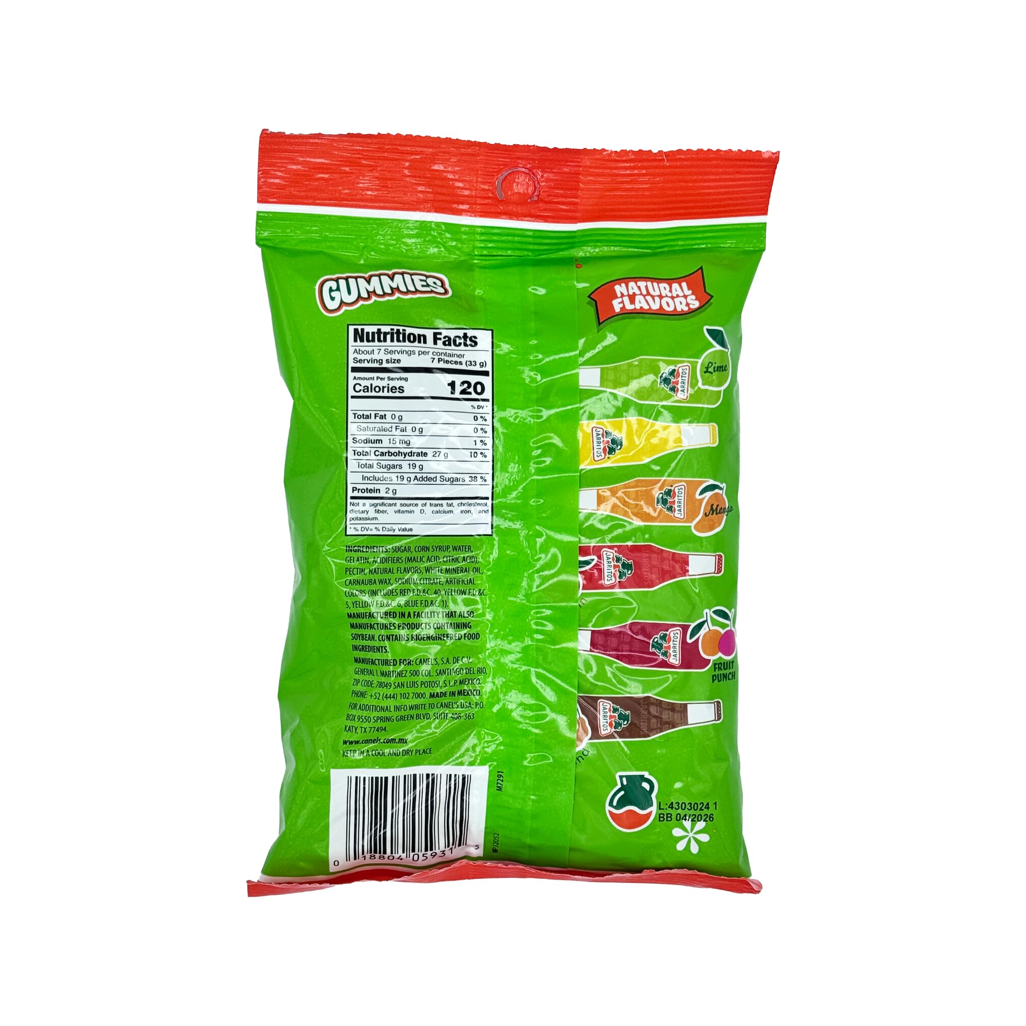 Canel's Jarritos gummies bottle-shaped lime, refreshing bite for celebrations or sharing