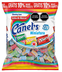 Canel's Miniatura chewing gum packaging closeup for a quick flavor pick-me-up
