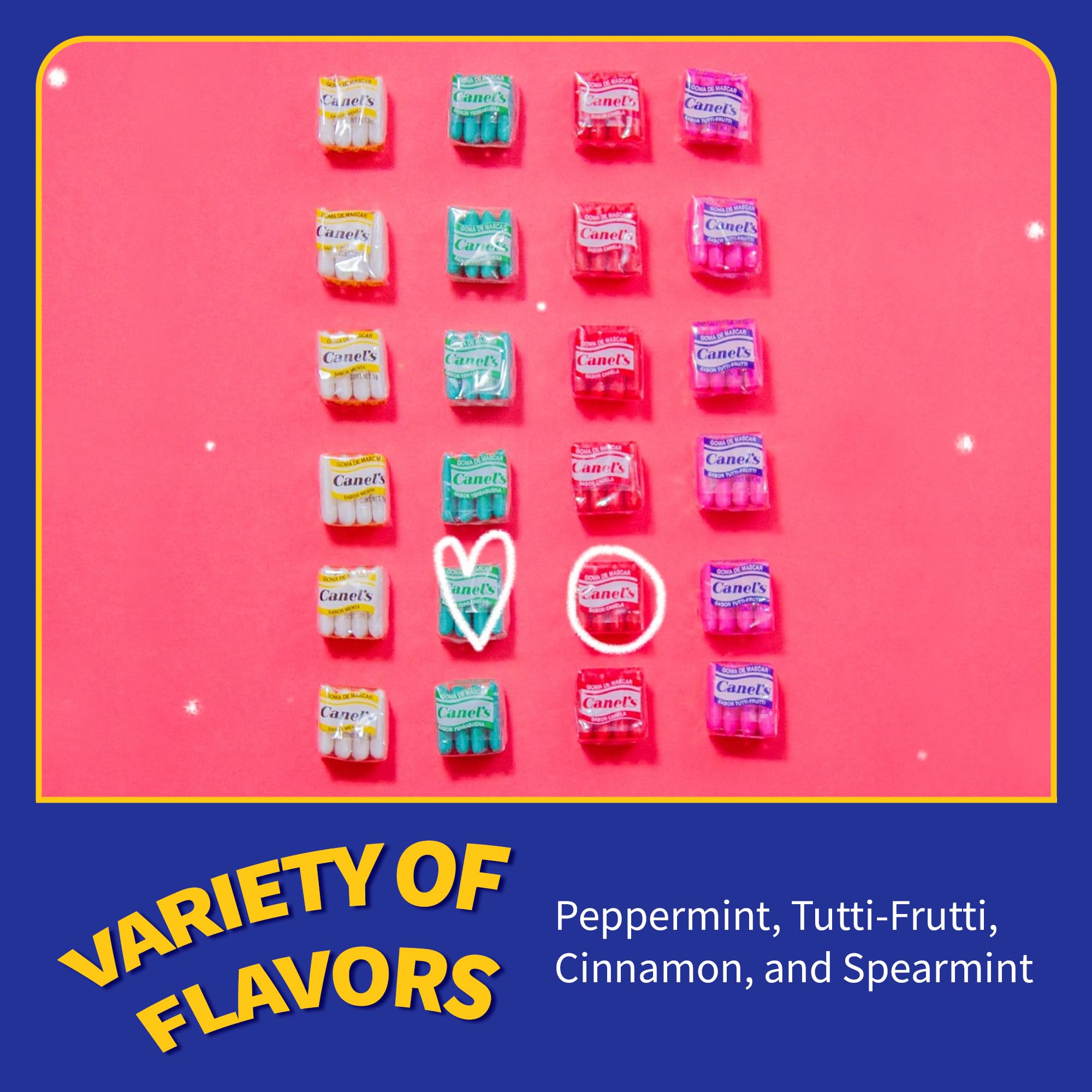 Canel’s peppermint gum pack delivers a refreshing breath after meals.