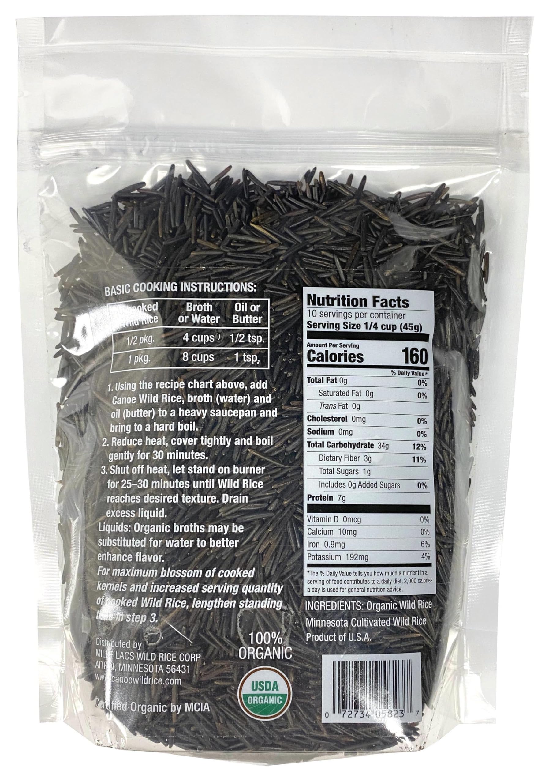 Canoe Wild Rice cooked-serve bowl demonstrates fluffy grains for dinners