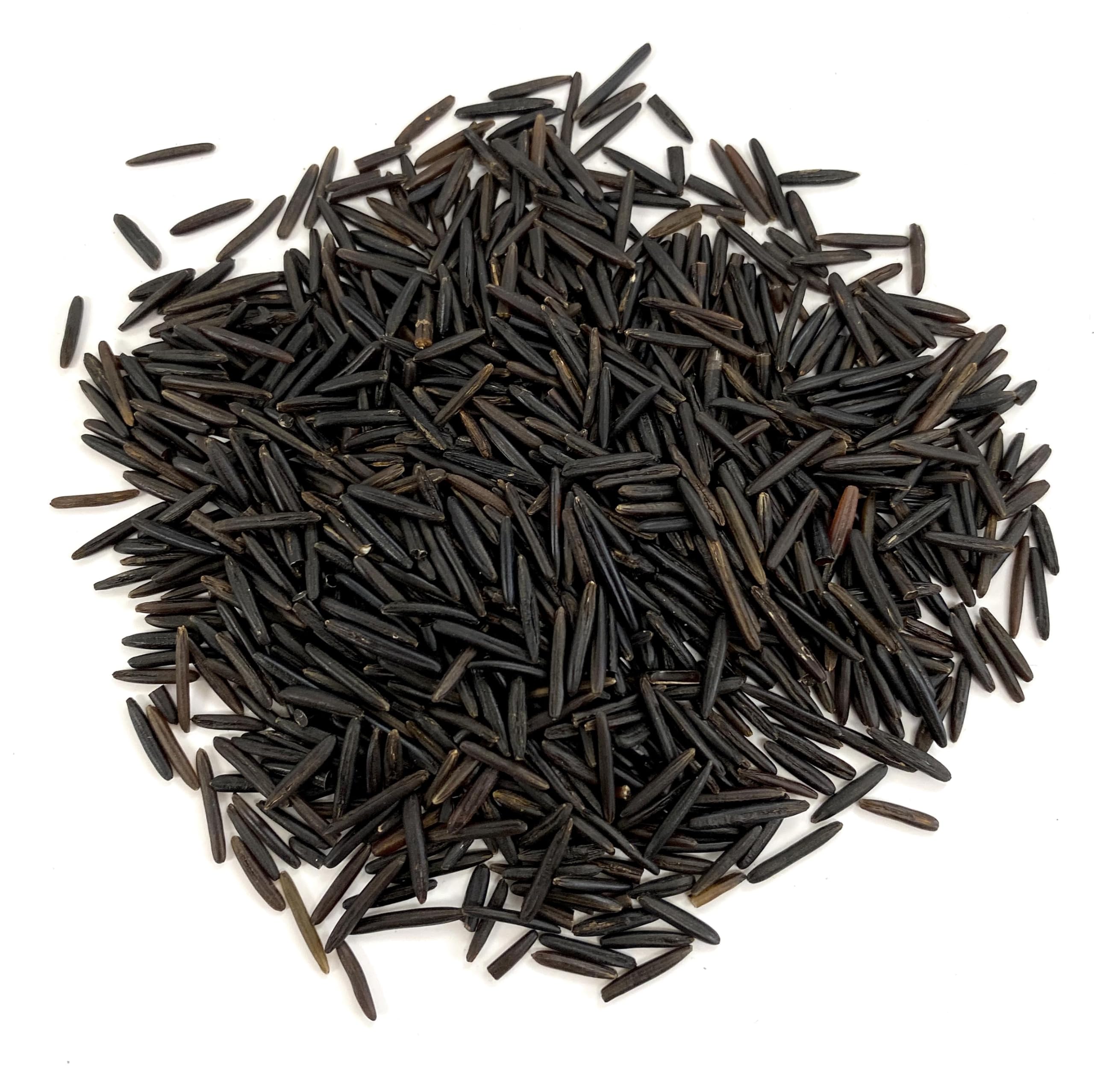 Canoe Wild Rice grains close-up reveals non-GMO purity