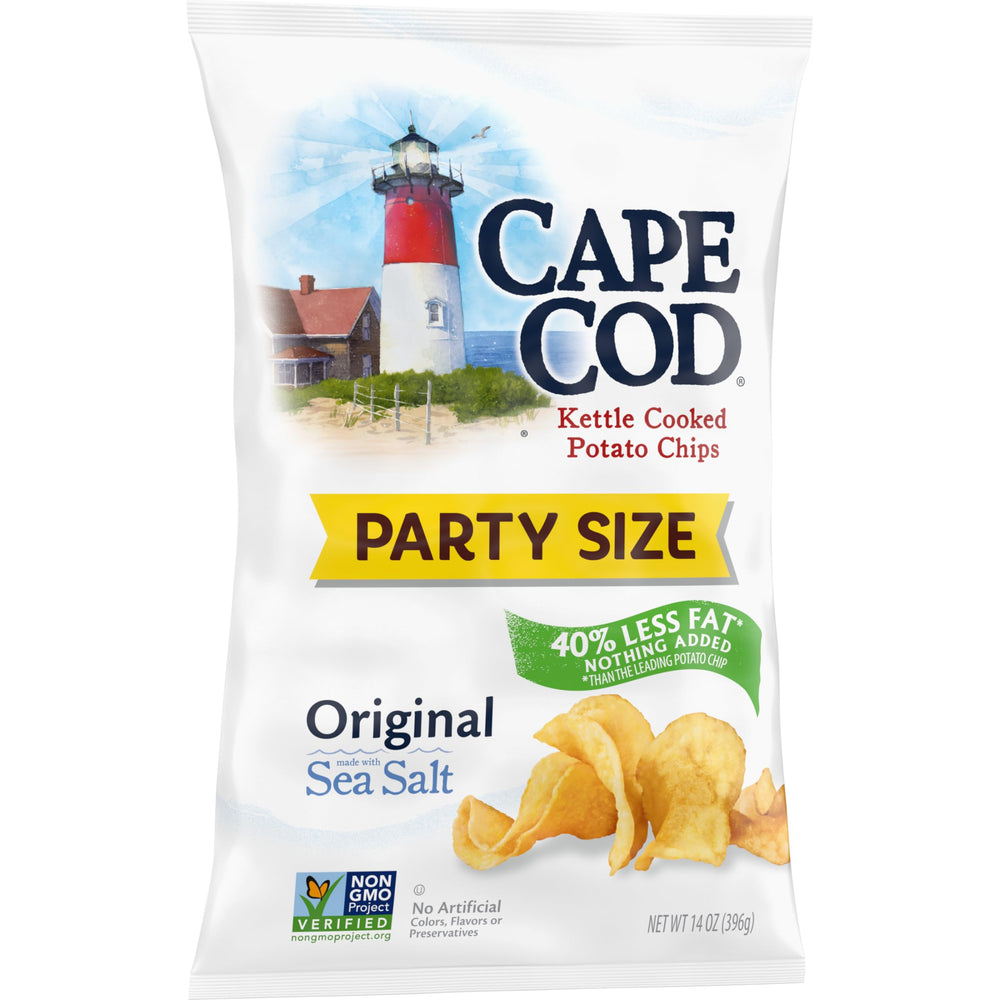Cape Cod 14-ounce party-size bag on display for sharing at gatherings.