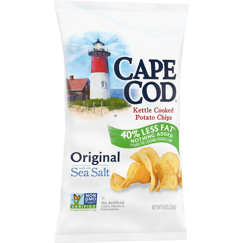 Cape Cod 8 ounce bag on display for snacking at home or work