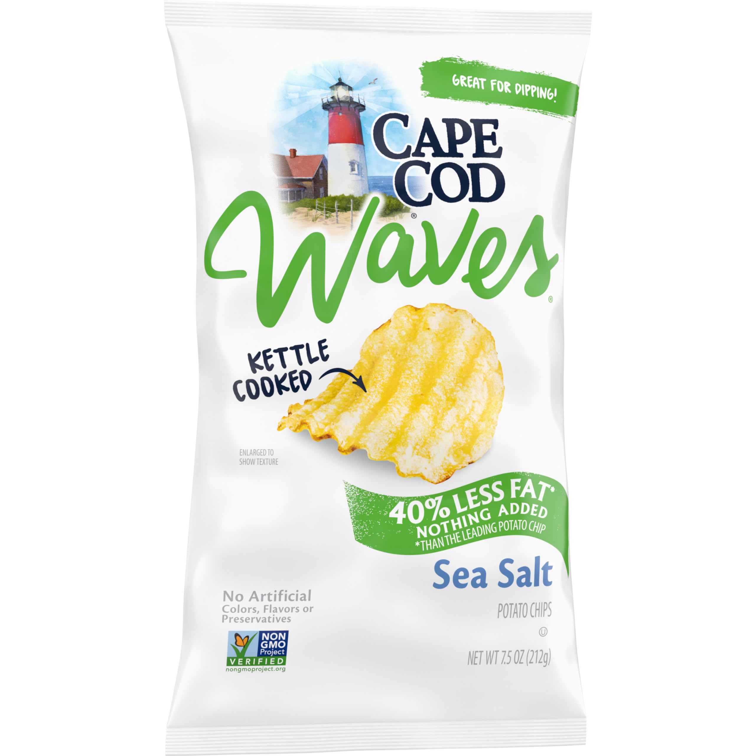 Cape Cod Less Fat Sea Salt Chips displayed in a serving bowl for entertaining.
