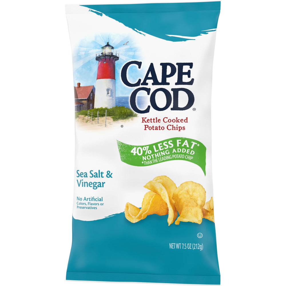 Cape Cod Less Fat Sea Salt & Vinegar chips on a snack-time table ready to share.