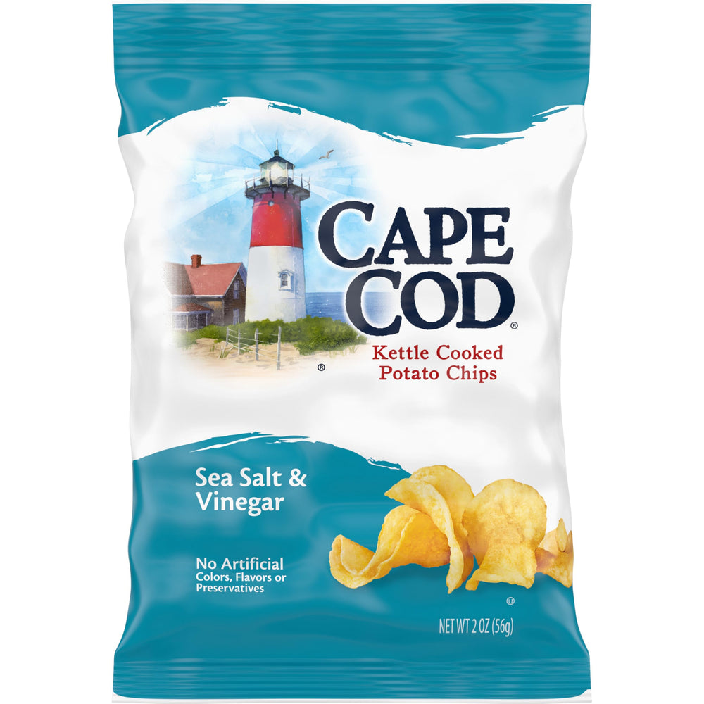 Cape Cod Sea Salt and Vinegar chip closeup highlights crisp texture and tangy flavor