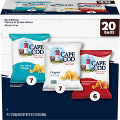 Cape Cod Variety Pack chips assortment in bags for on-the-go snacking.