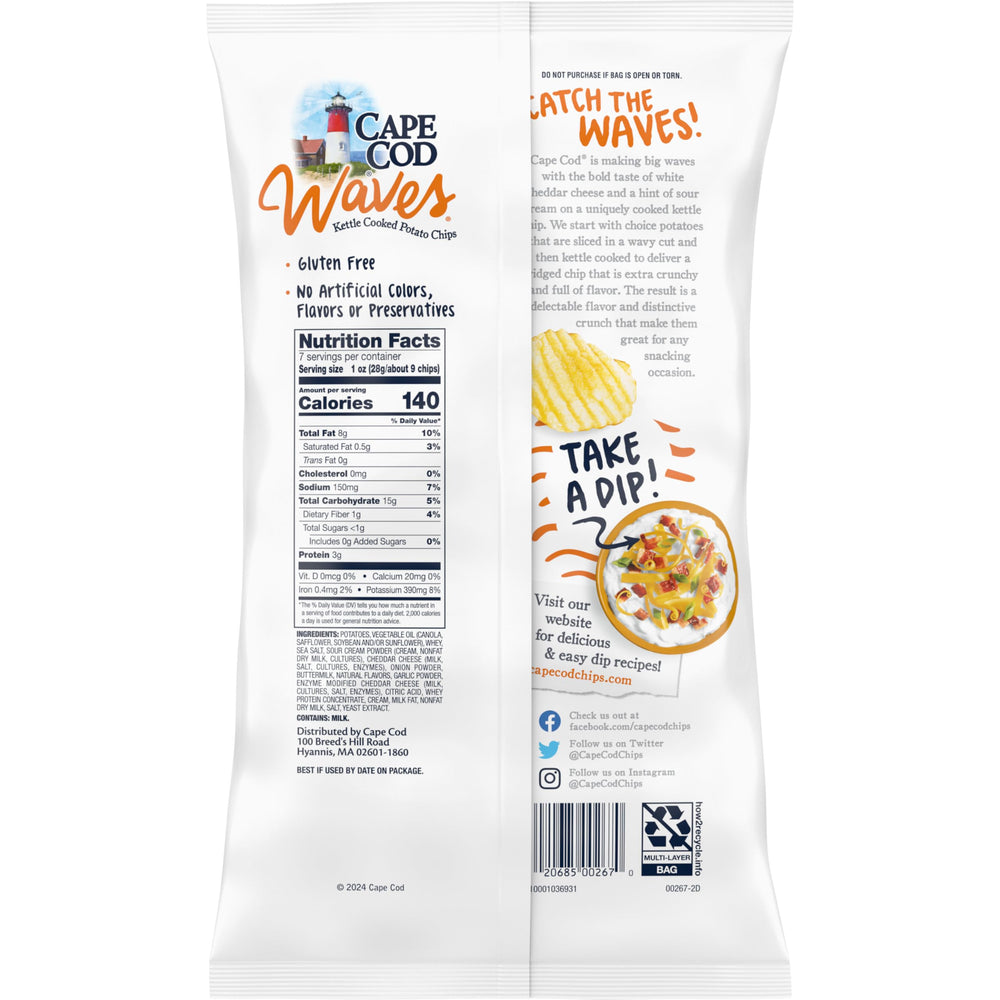 Cape Cod Waves bag open view snack setup ready for sharing.
