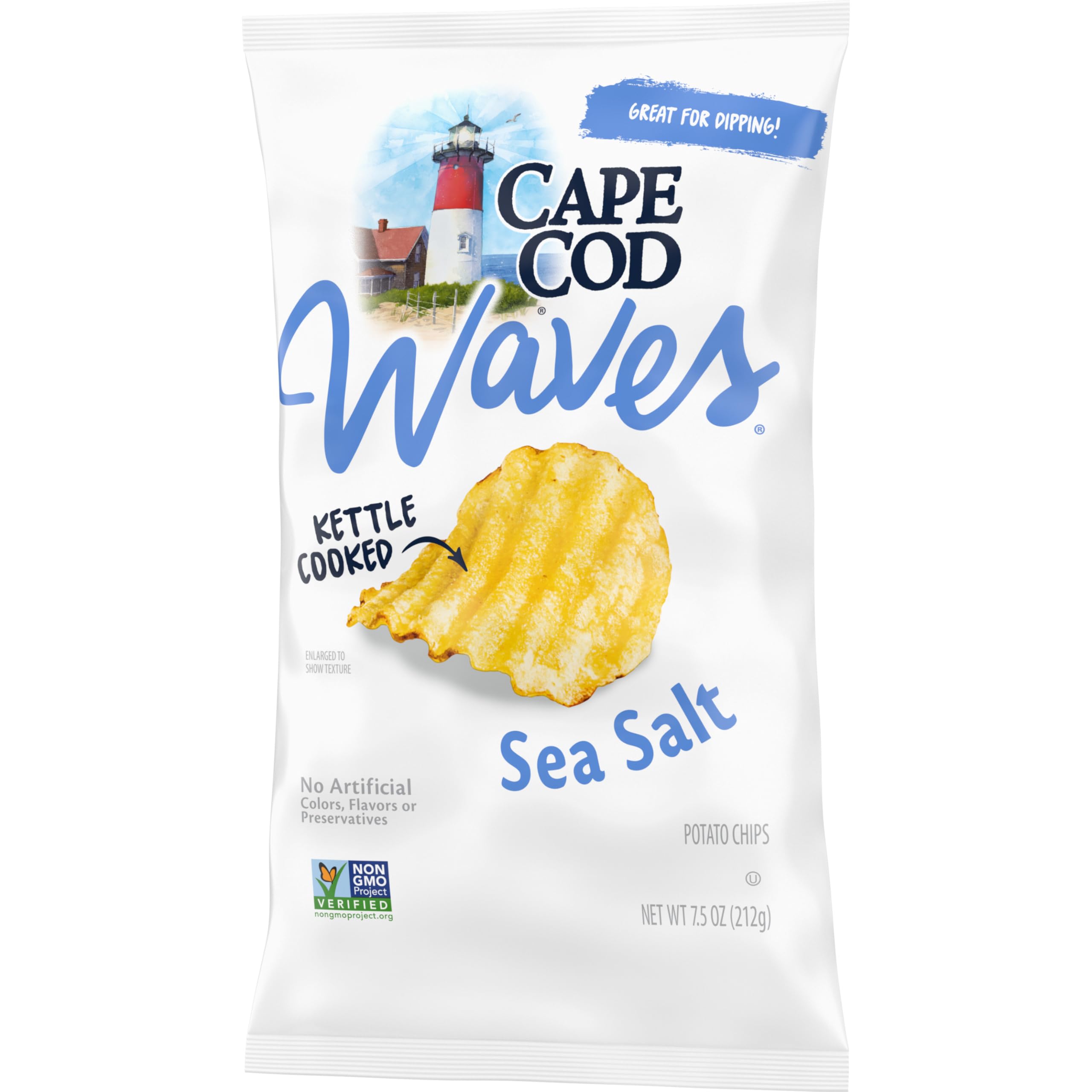 Cape Cod Waves chips on store shelf, convenient snack.