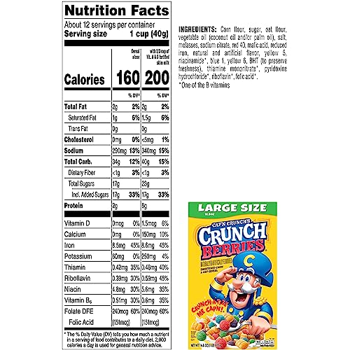 Cap'n Crunch Crunch Berries being poured into a bowl for a quick breakfast