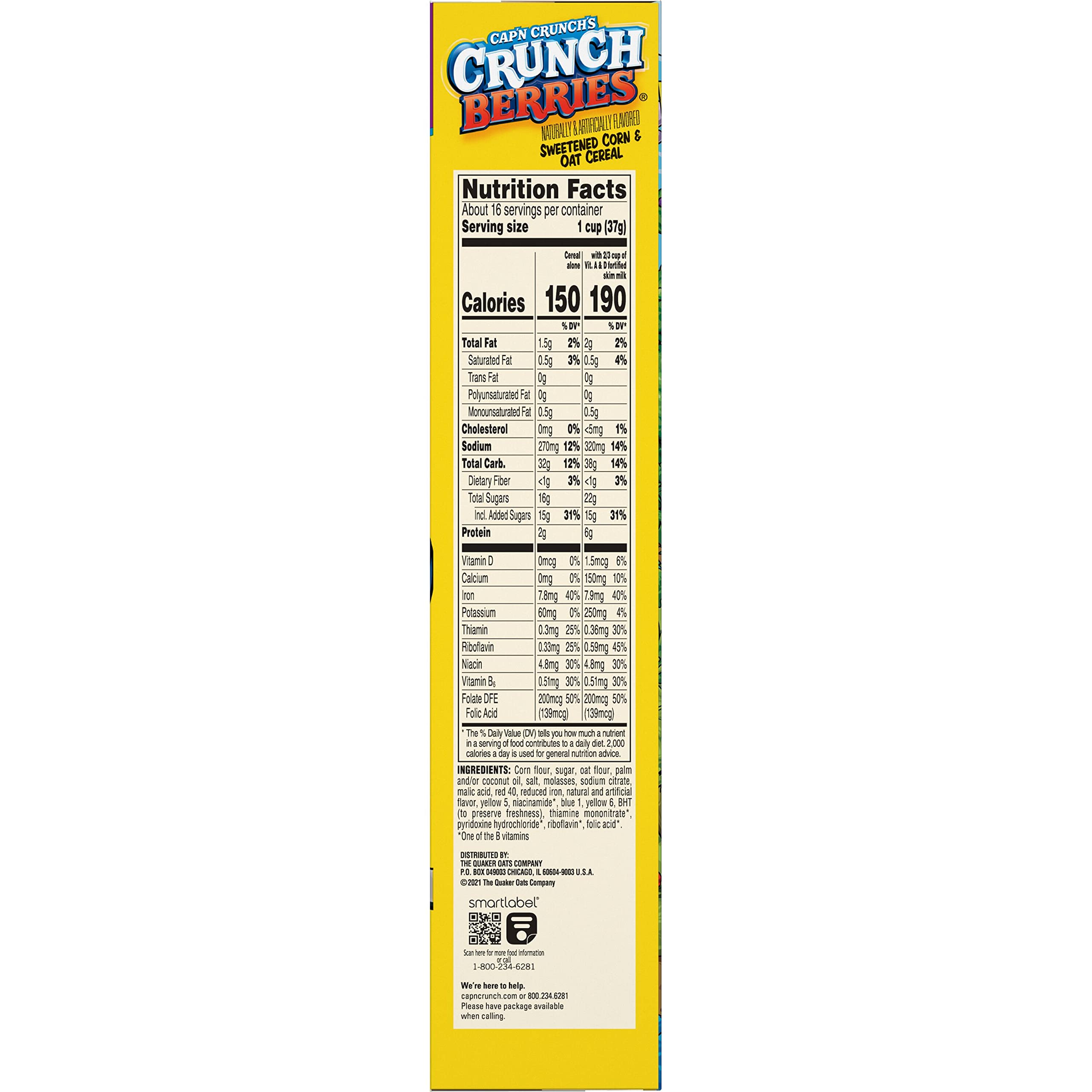 Cap'n Crunch Crunch Berries serving bowl, ready for a tasty morning.