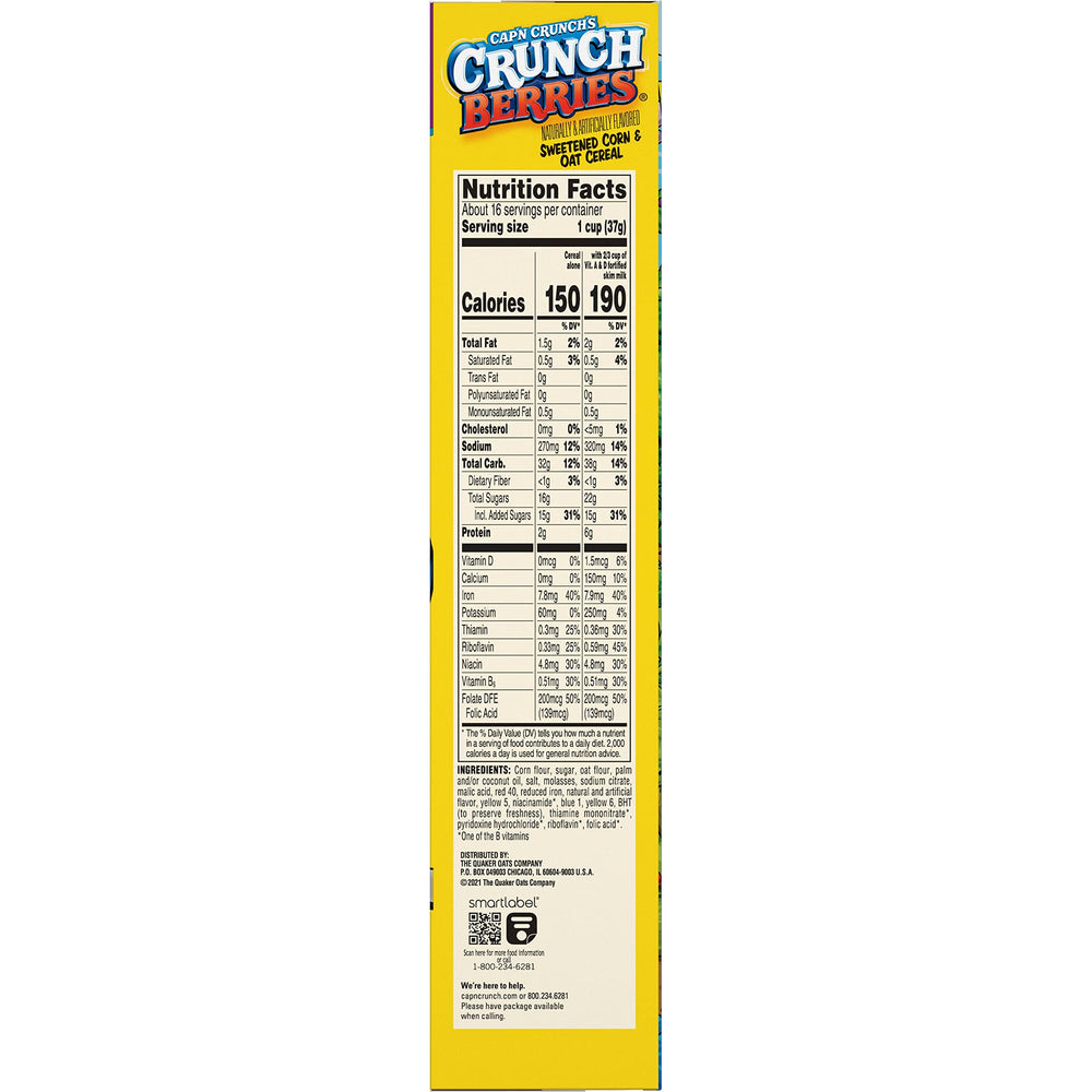 Cap'n Crunch Crunch Berries serving bowl, ready for a tasty morning.