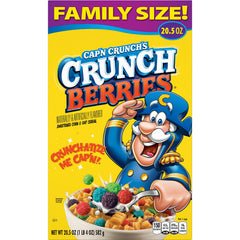 Cap'n Crunch Crunch Berries bowl with spoon for snack time.
