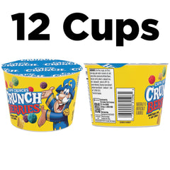 Cap'n Crunch Crunchberries cup close-up highlighting fruity shapes.