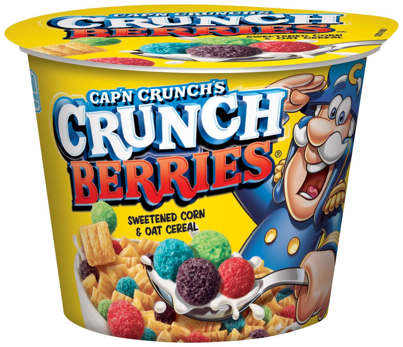 Cap'n Crunch Crunchberries packaging showing 12-pack convenience.