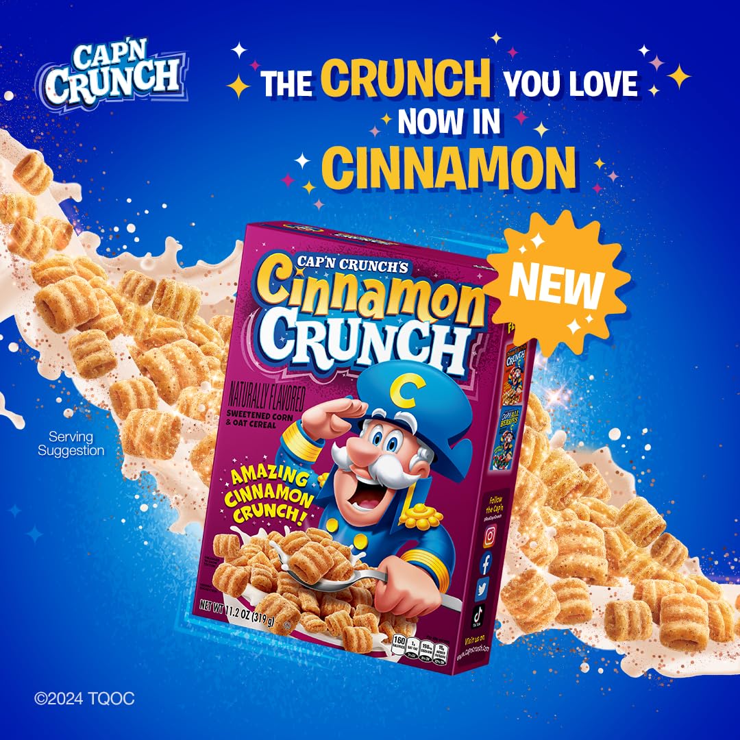 Cap'n Crunch recyclable cereal boxes, convenient eco-friendly packaging.