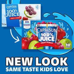 Forty-pack Capri Sun fruit punch pouches arranged for lunchboxes