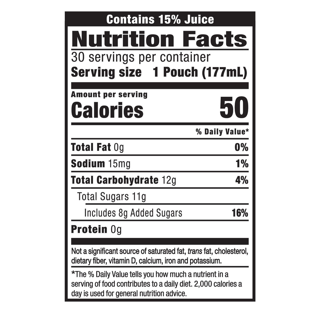 Capri Sun Fruit Punch box front showing 30 pouches for school snacks