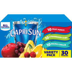 Capri Sun Fruit Punch pouch on a lunch tray, easy, kid-friendly hydration