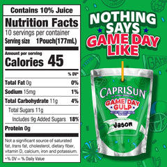 Capri Sun Game Day Gulp mixed fruit pouch offers a refreshing, kid-friendly flavor.