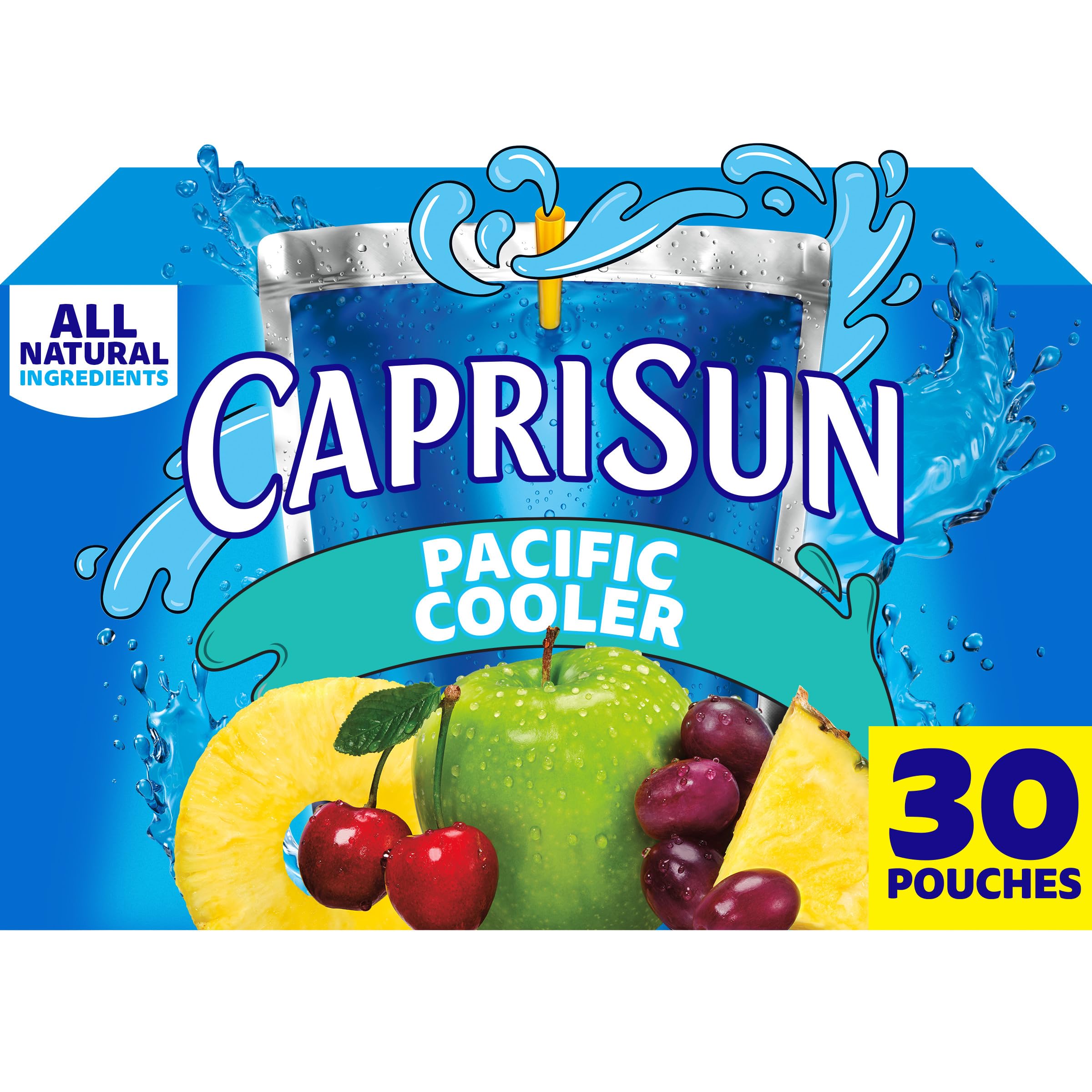 Capri Sun Pacific Cooler mixed fruit pouch, ideal for school lunches and on-the-go.