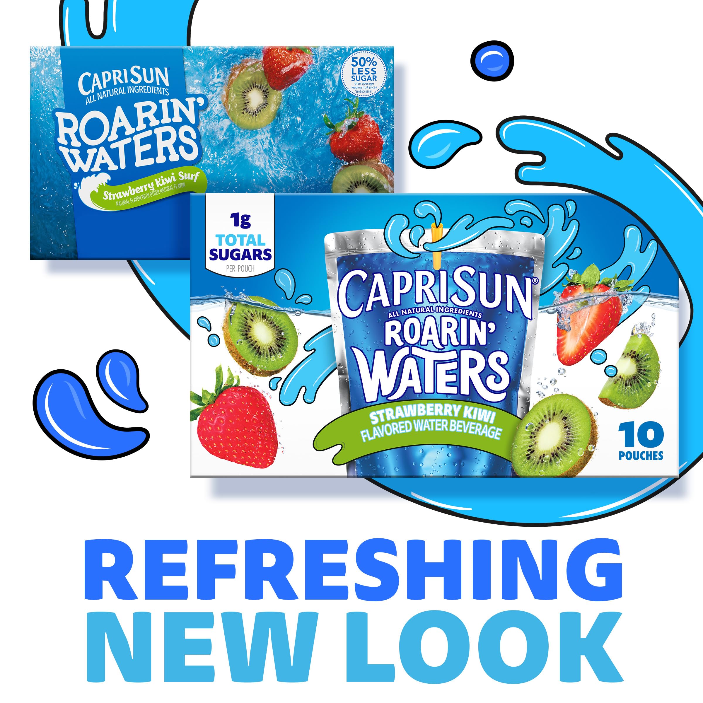 Capri Sun Roarin' Waters four-box packaging for bulk hydration