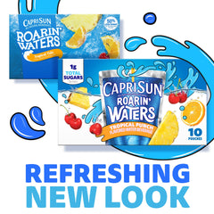 Capri Sun Roarin' Waters Tropical Punch easy-open pouch in lunchbox