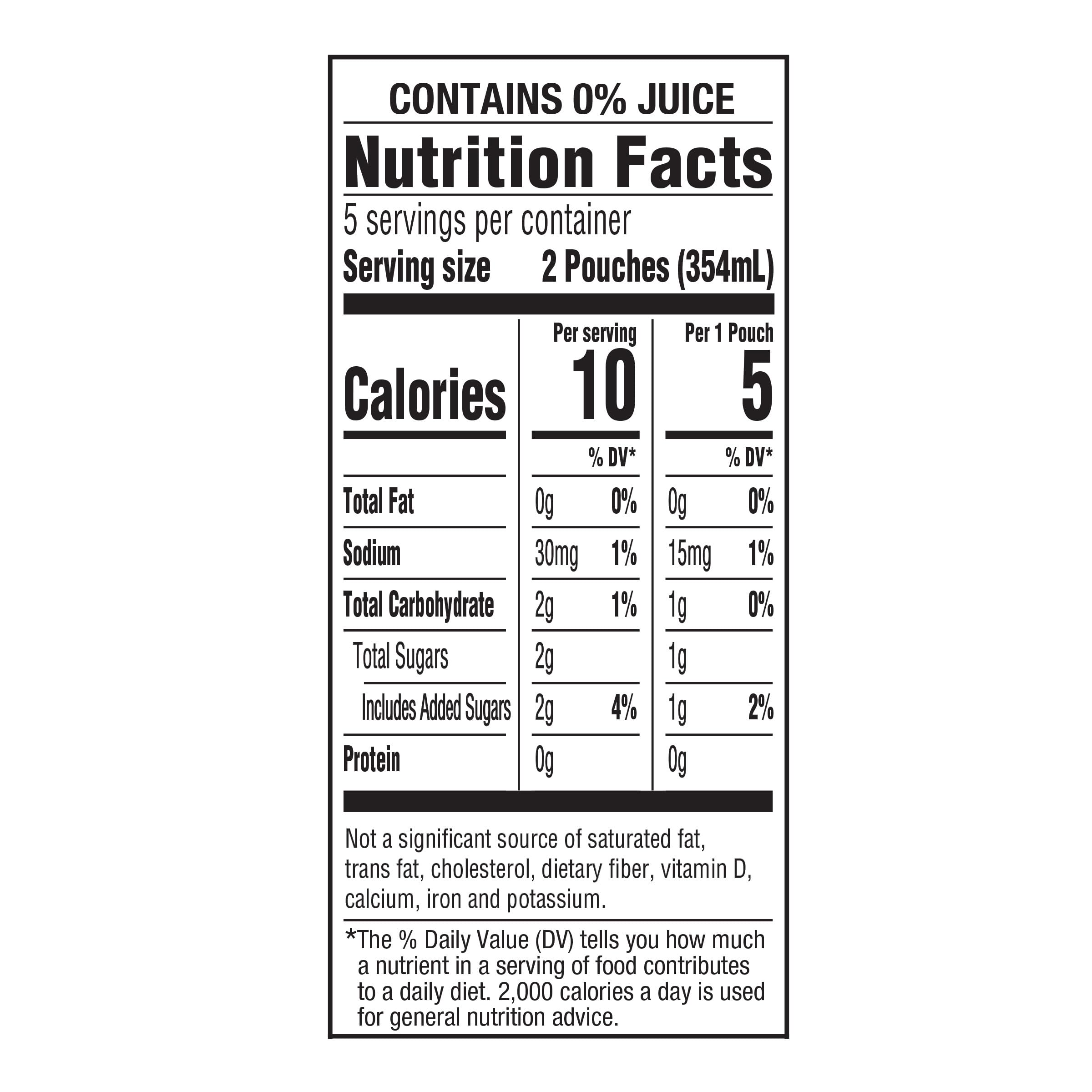 Capri Sun Roarin' Waters Tropical Punch pouch nutrition facts