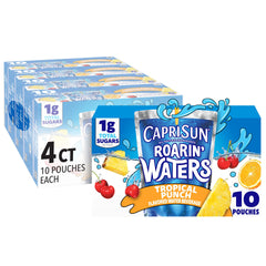 Capri Sun Roarin' Waters Tropical Punch pouch front for kid-friendly hydration