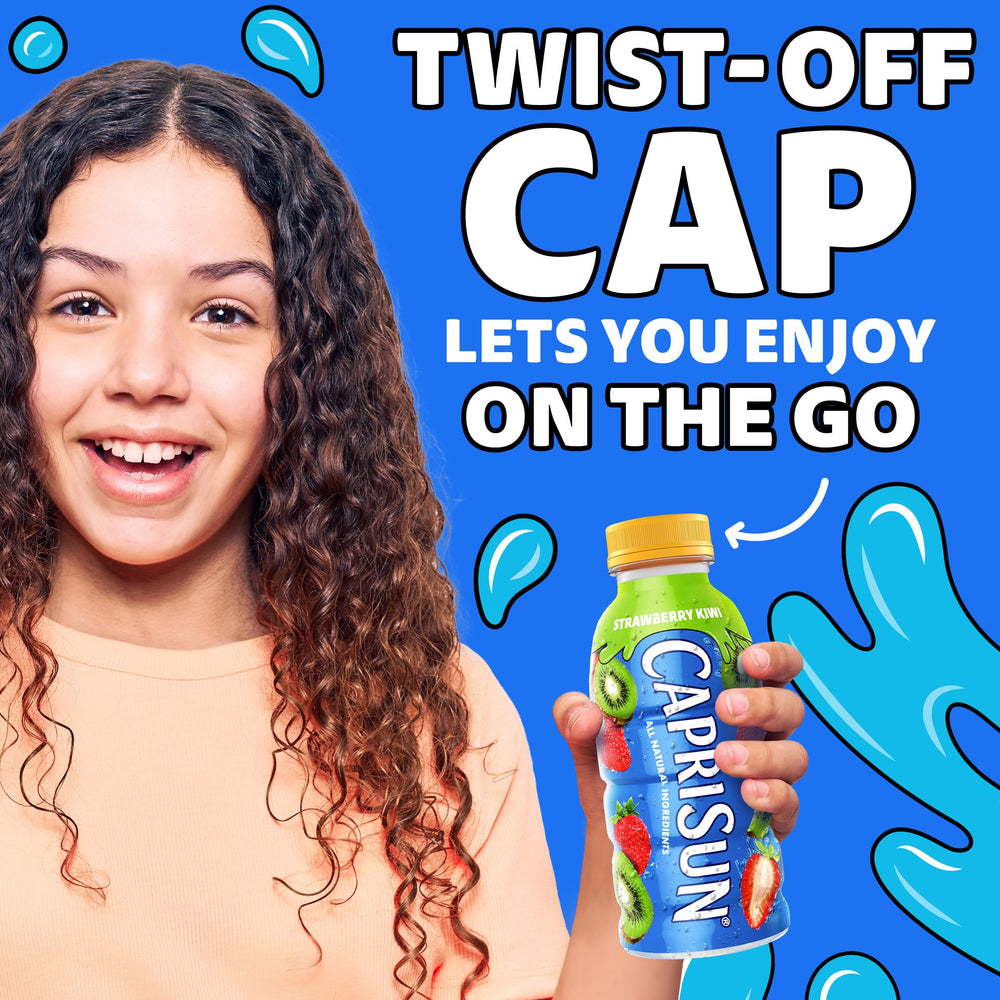 Capri Sun shake before drinking instruction on the label.