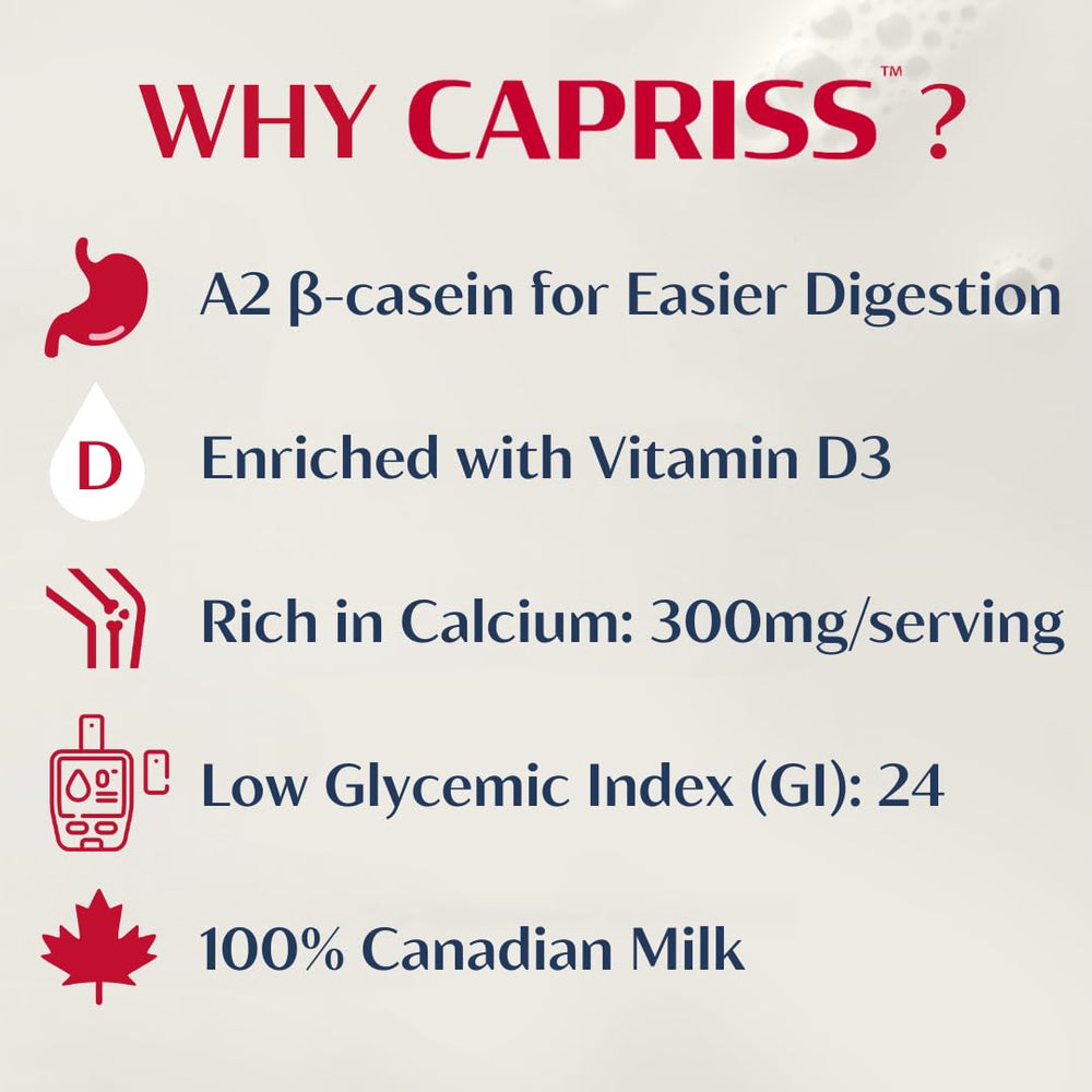 Capriss powder dissolves quickly in warm water for smooth mixing.