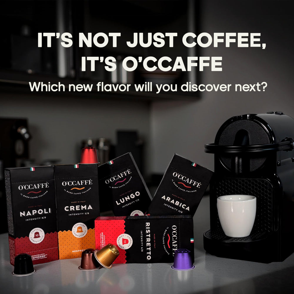 Capsucup Occaffe brewed espresso poured into a cup for a quick morning pick-me-up.