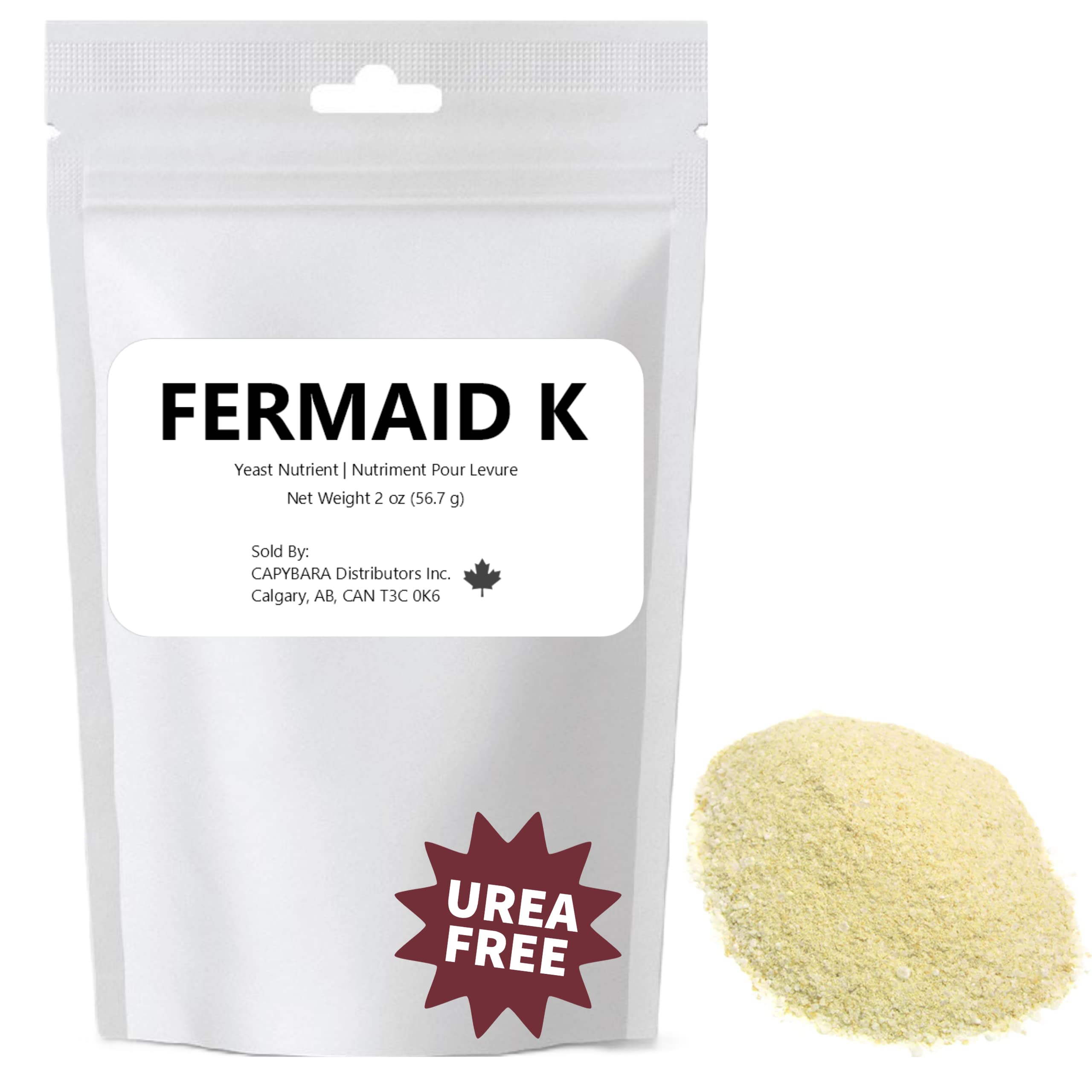 CAPYBARA Fermaid K yeast nutrient bottle supports steady fermentation.