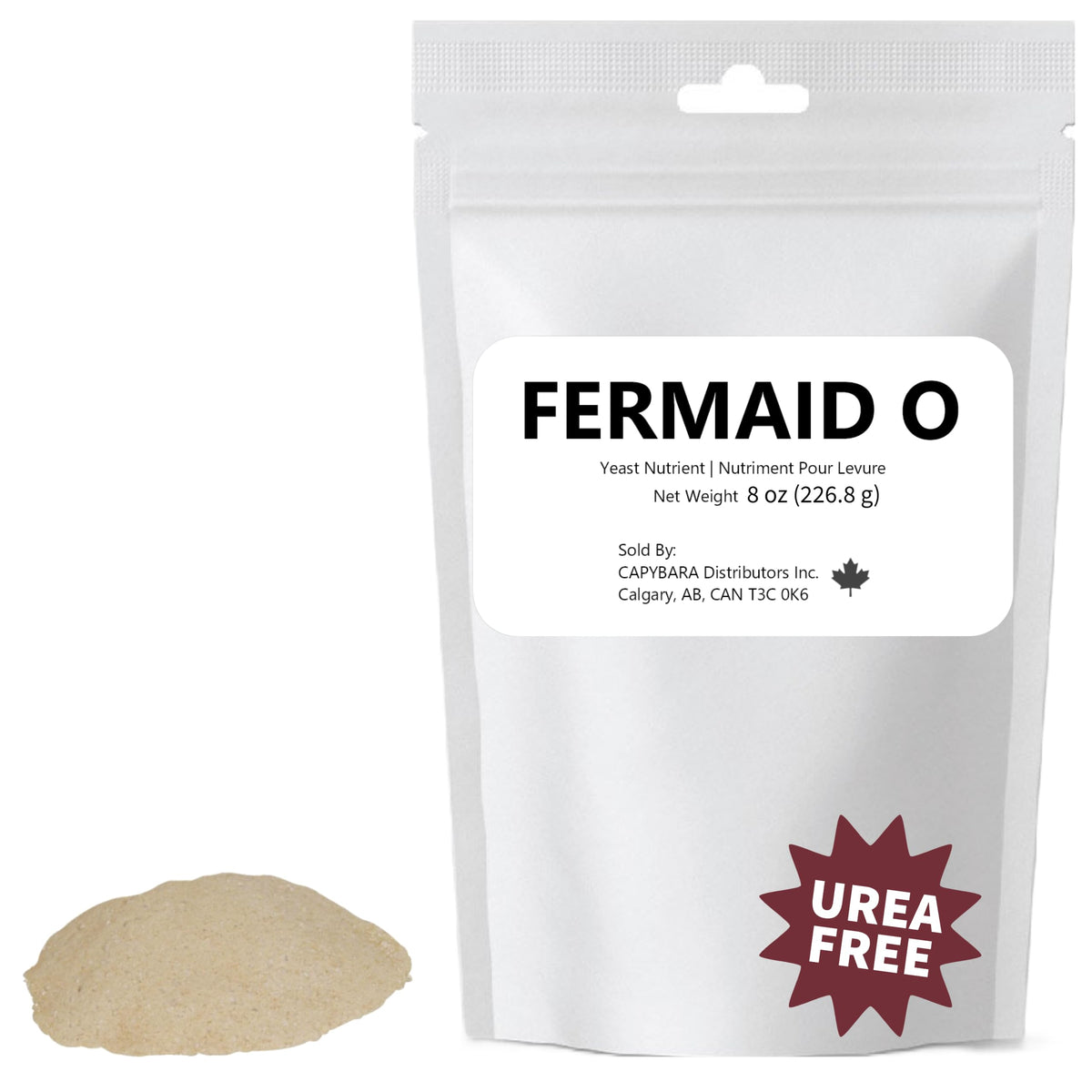 CAPYBARA Fermaid O yeast nutrient bottle supports steady fermentation for wine, cider, and mead.
