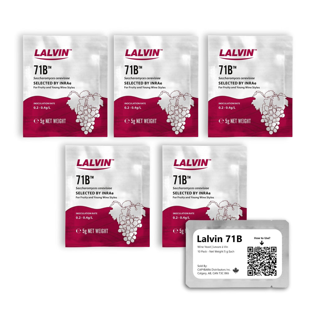 CAPYBARA Lalvin 71B 5g sachets for at-home fermentation.