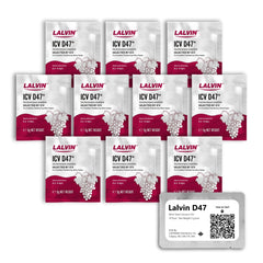CAPYBARA Lalvin D47 wine yeast 10-pack for reliable home fermentation of white and Rosé wines.