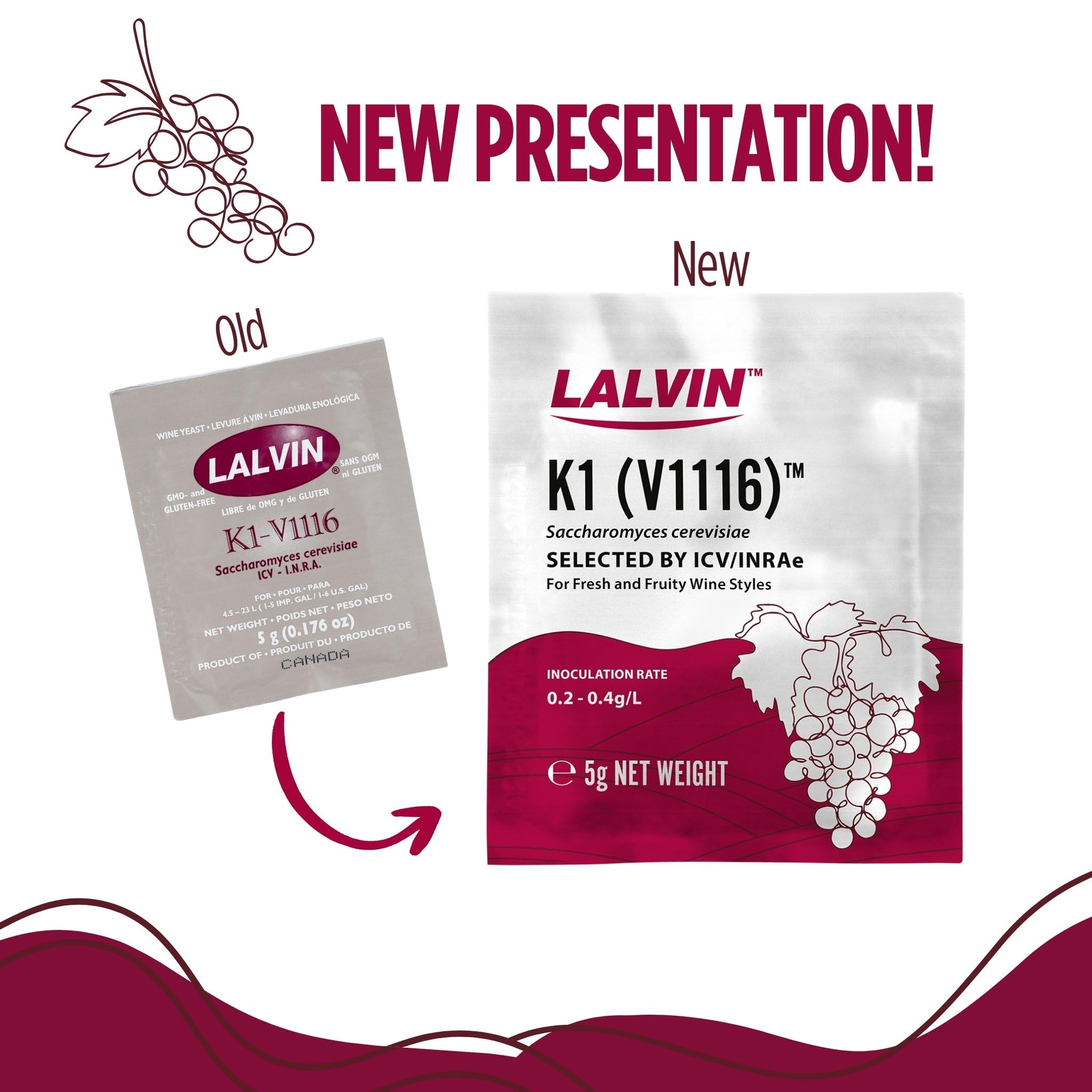CAPYBARA Lalvin K1-V1116 10-pack packaging for convenient home fermentation.
