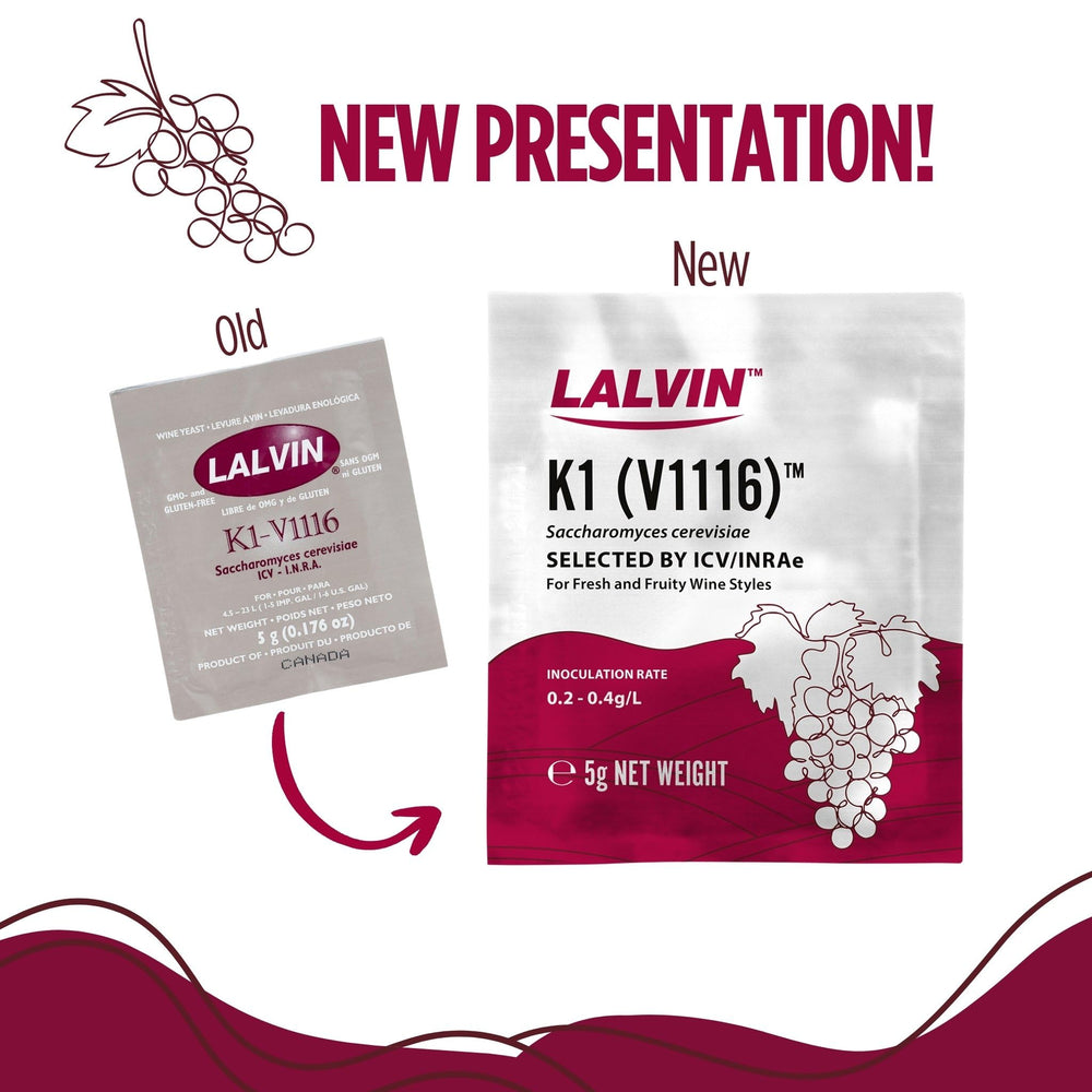 CAPYBARA Lalvin K1-V1116 10-pack packaging for convenient home fermentation.