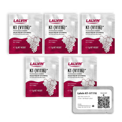 CAPYBARA Lalvin K1-V1116 wine yeast sachets for aroma-rich fermentation.