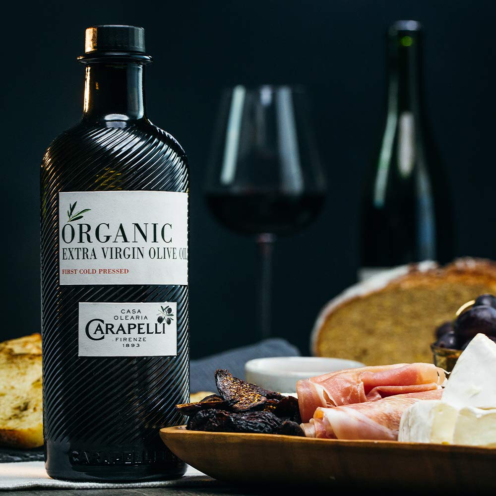 Carapelli Organic Olive Oil label showing certification and purity