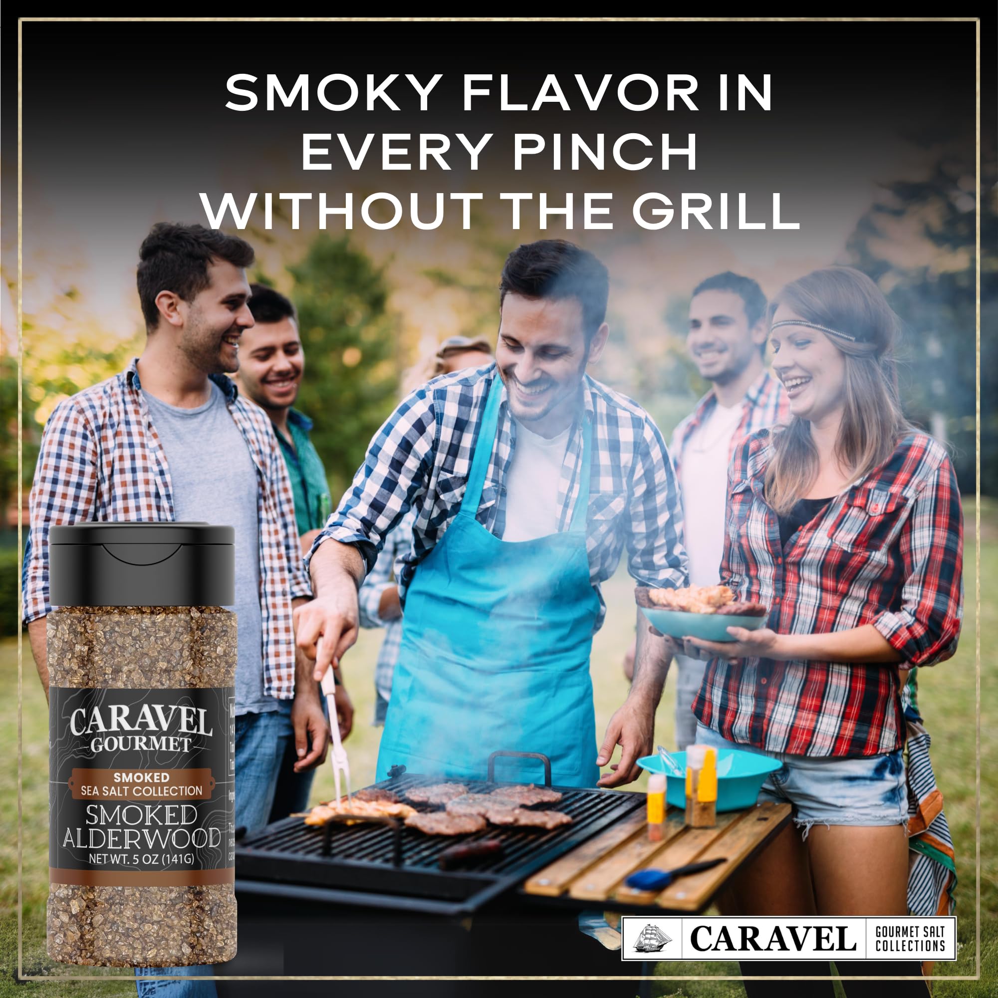 Caravel Gourmet alderwood smoked salt sprinkled over roasted vegetables
