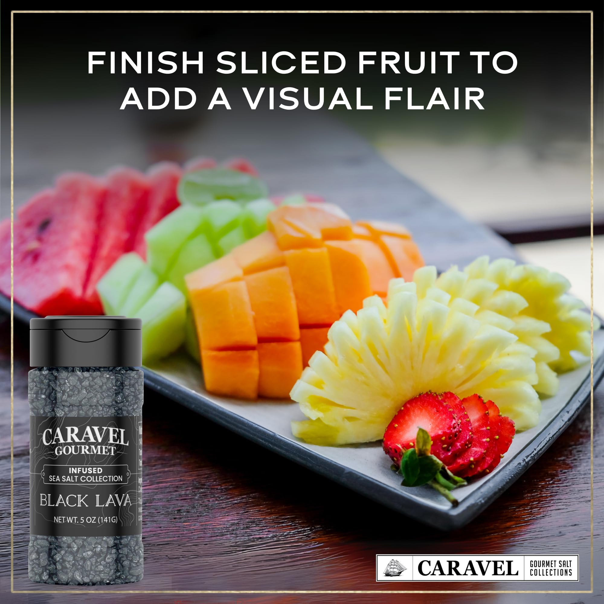 Caravel Gourmet Black Lava Salt on meat boosts flavor.