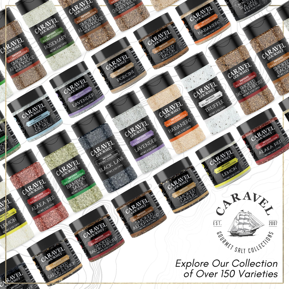 Caravel Gourmet Black Lava Sea Salt presents bold black hue.