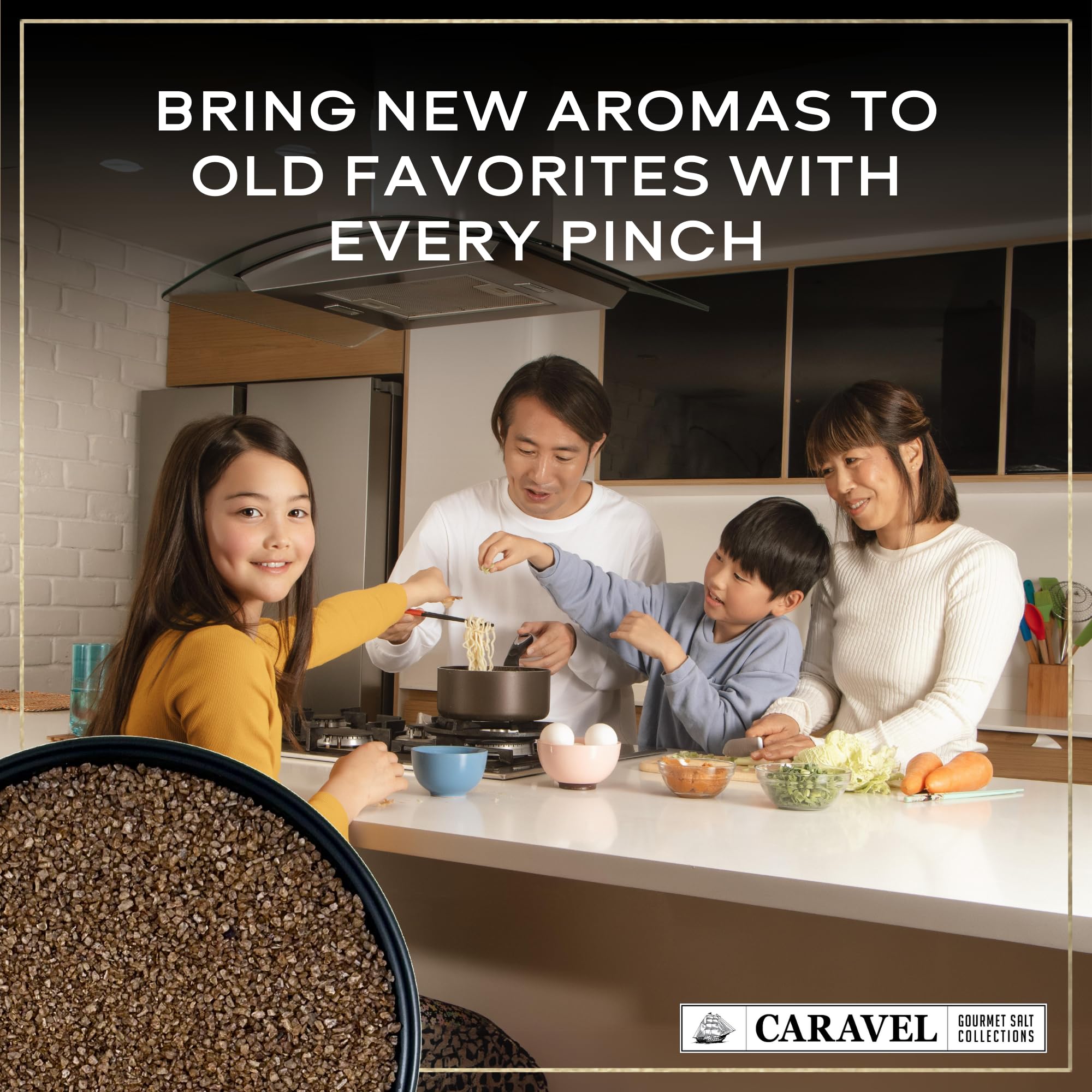 Caravel Gourmet applewood salt over roasted vegetables for smoky balance