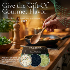 Caravel Gourmet hawaiian bamboo jade salt provides bright tropical notes for seafood.