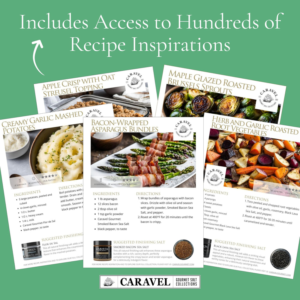 Caravel Gourmet salt sampler pack tin with wooden spoon as a gift.