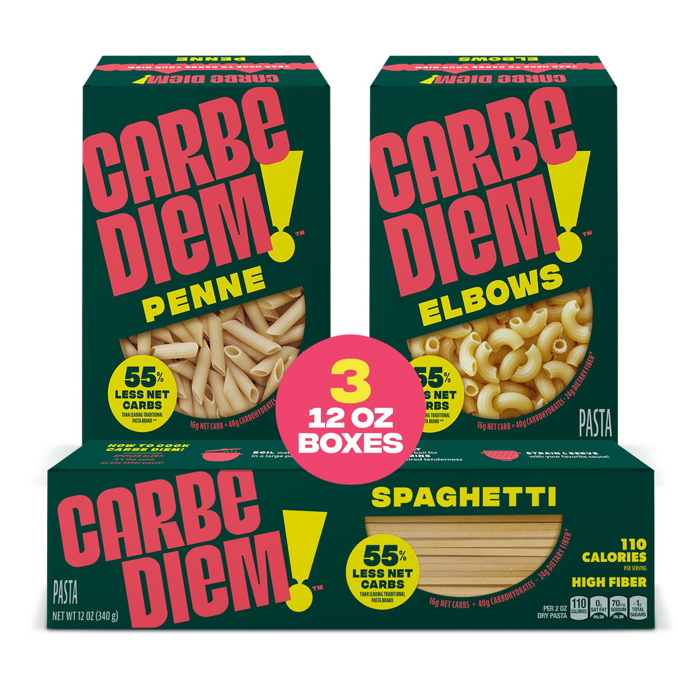 Carbe Diem elbows trio sampler pack captures familiar bite and sauce-holding shape