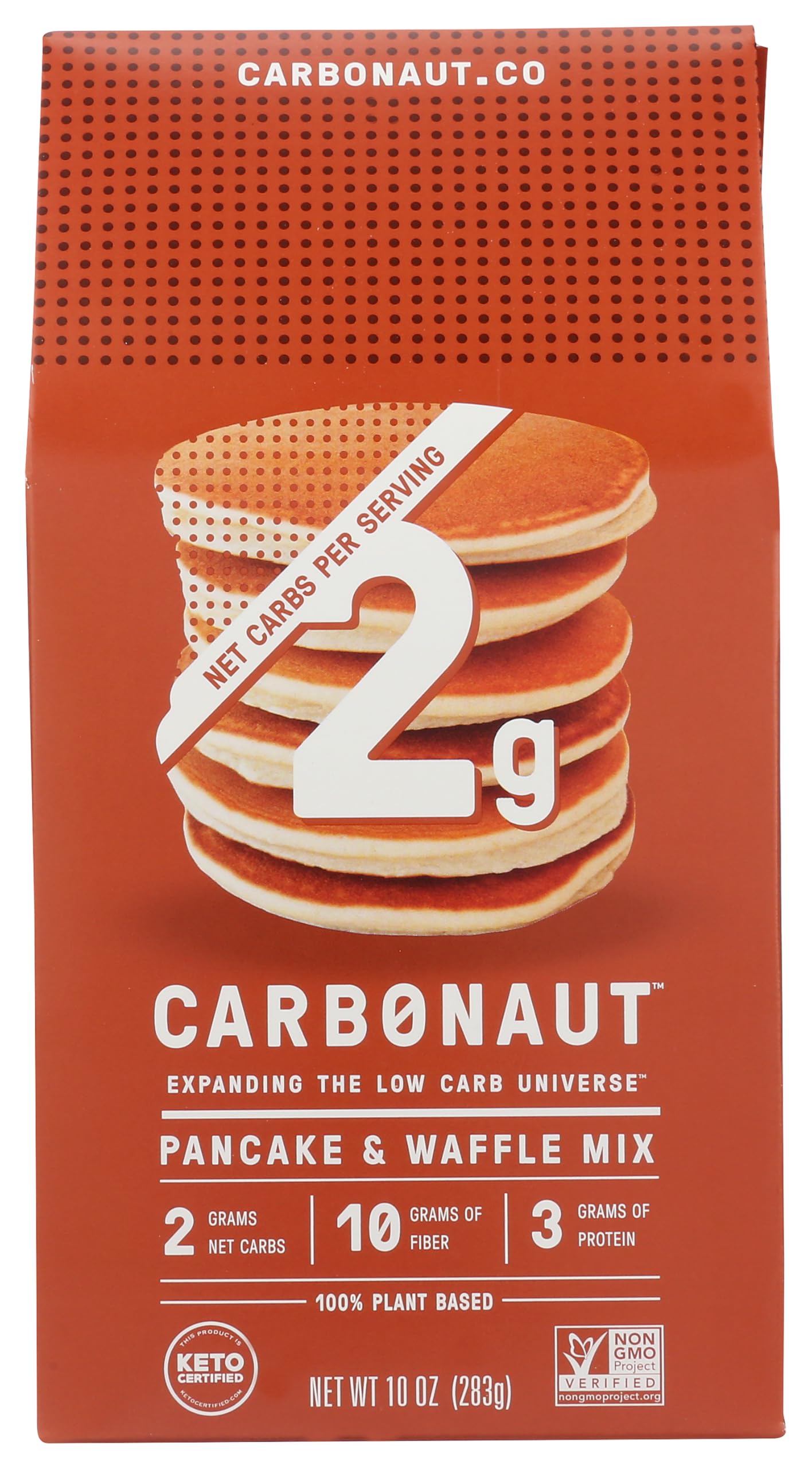 CARBONAUT Mix: Original Pancake & Waffle Box Front shows a convenient breakfast option