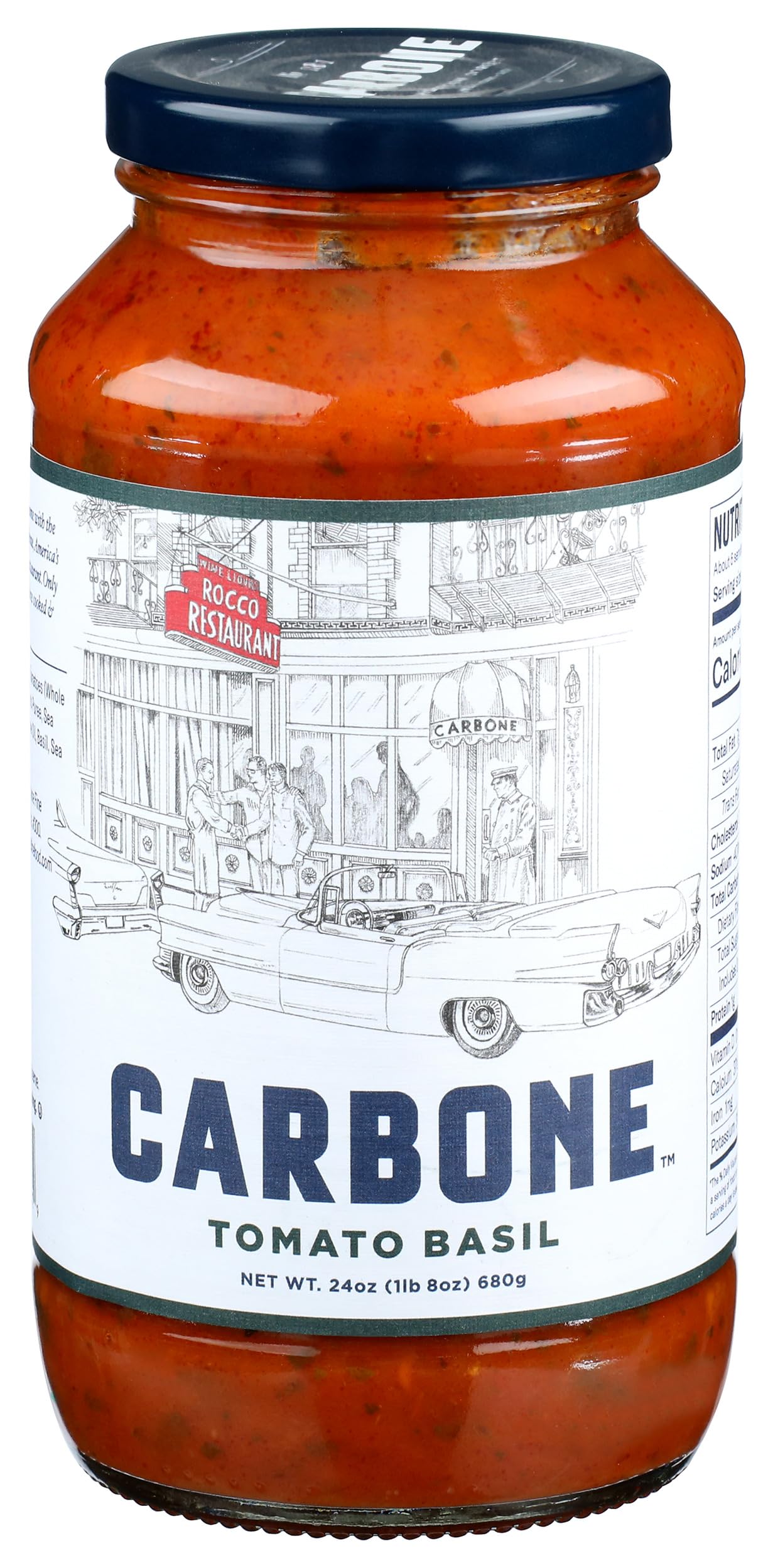Carbone tomato basil pasta sauce jar front for quick weeknight meals