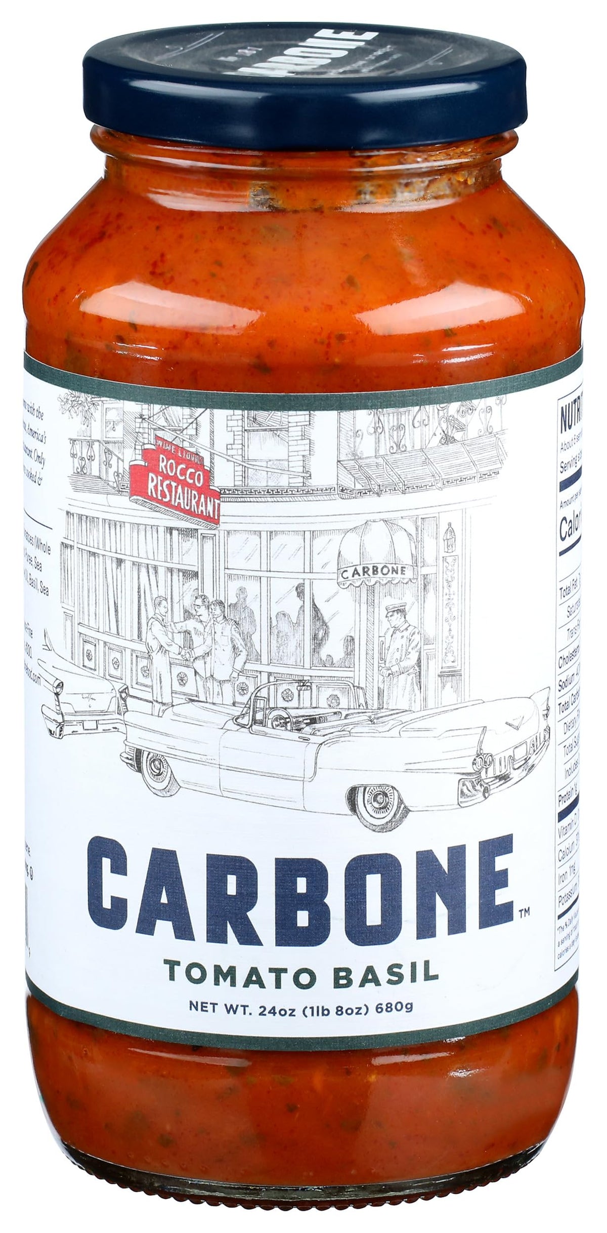 Carbone tomato basil pasta sauce jar front for quick weeknight meals